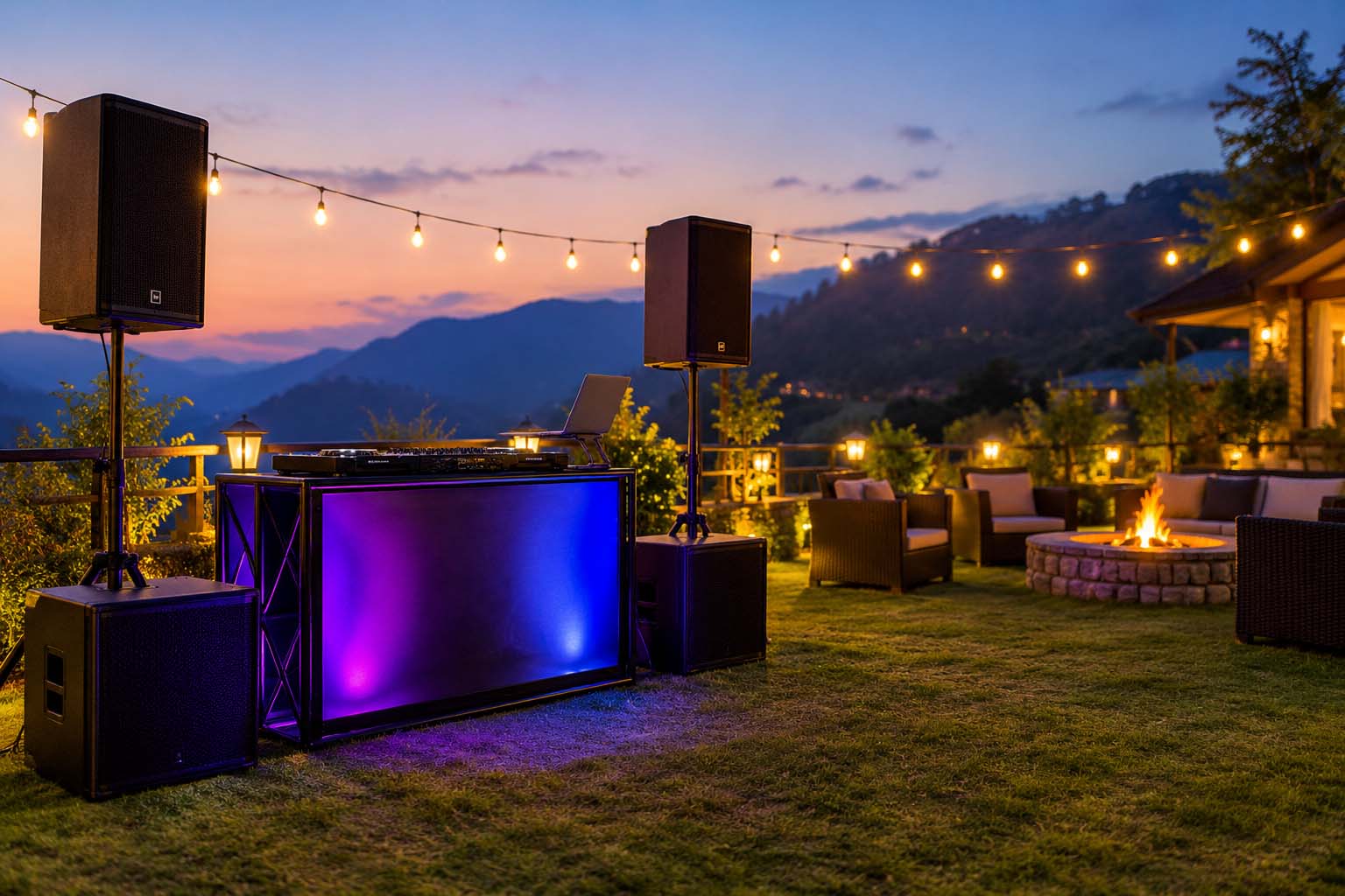 Outdoor music and DJ facility at Atithi Resort Chakrata
